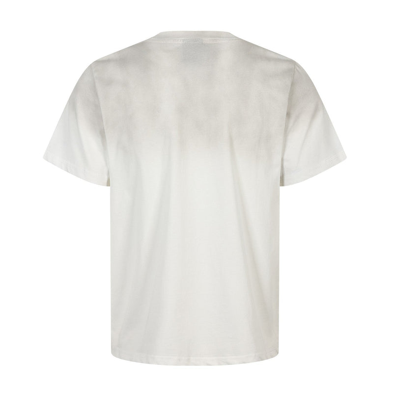 Light beige oversized washed tee shown from the back with a relaxed vintage streetwear fit