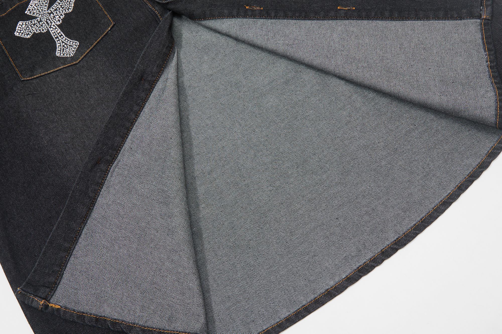 Mafaero Rhinestone Cross Denim Shirt | Streetwear Button-Up