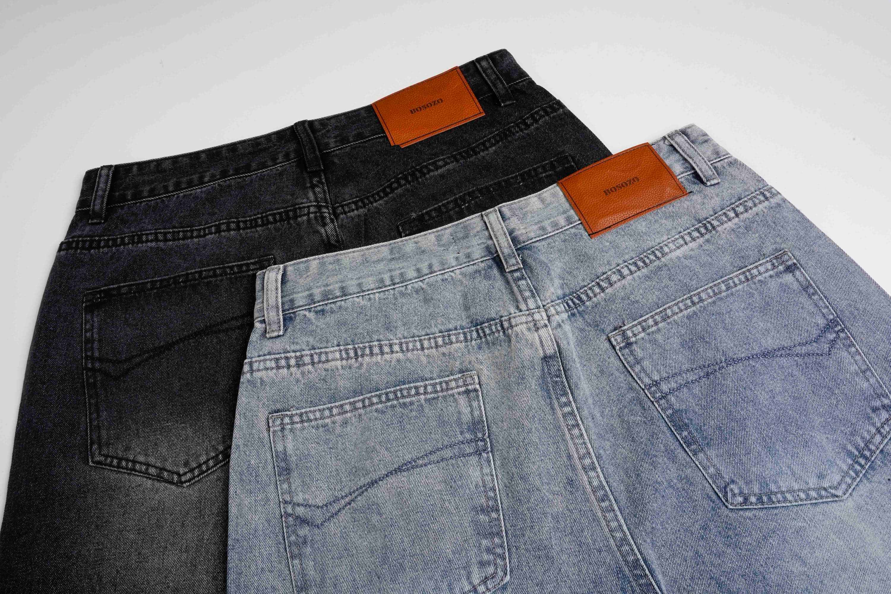Stardust Wide-Leg Jeans | Rhinestone Washed Denim