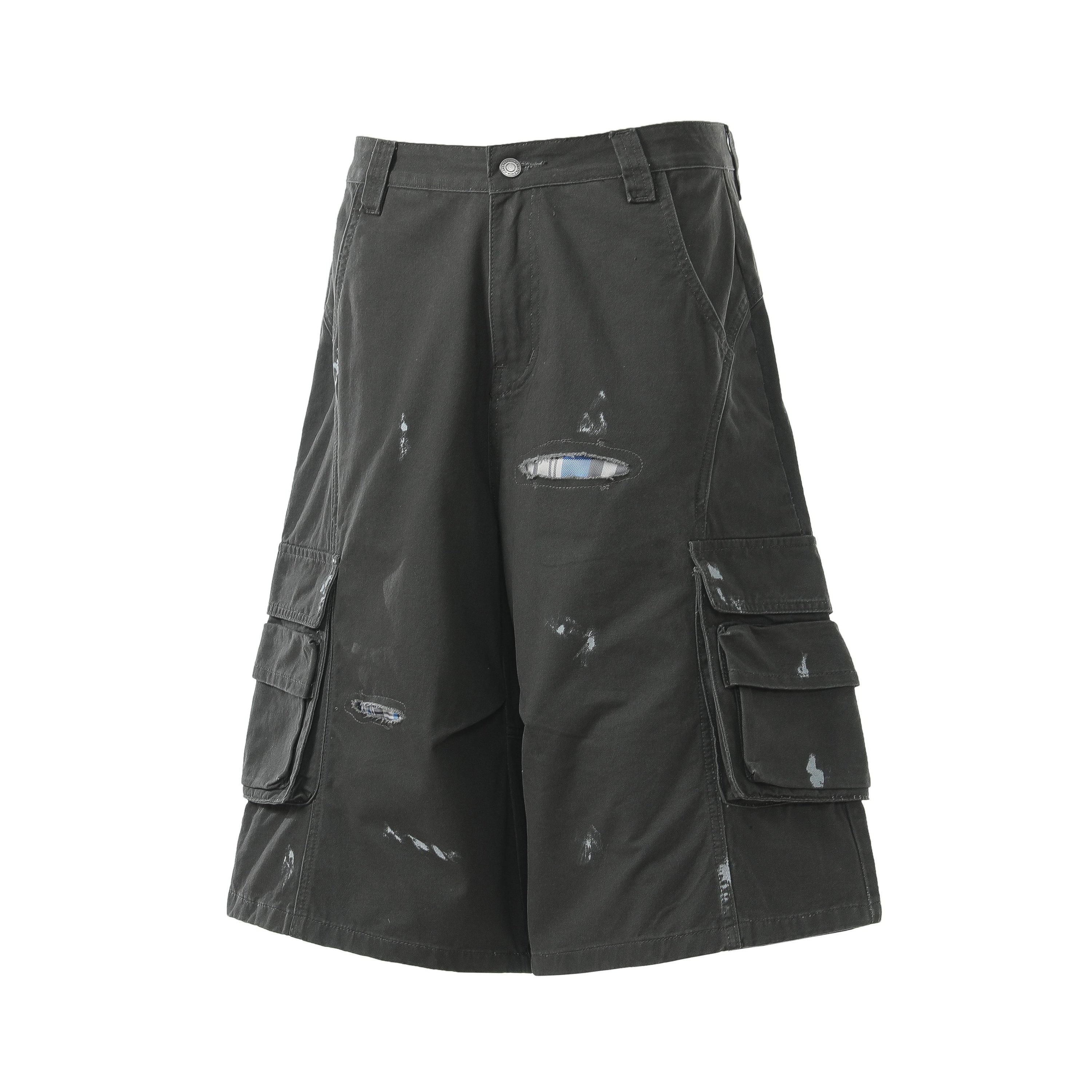 Omirad Distressed Utility Cargo Shorts | Wide-Leg Fit
