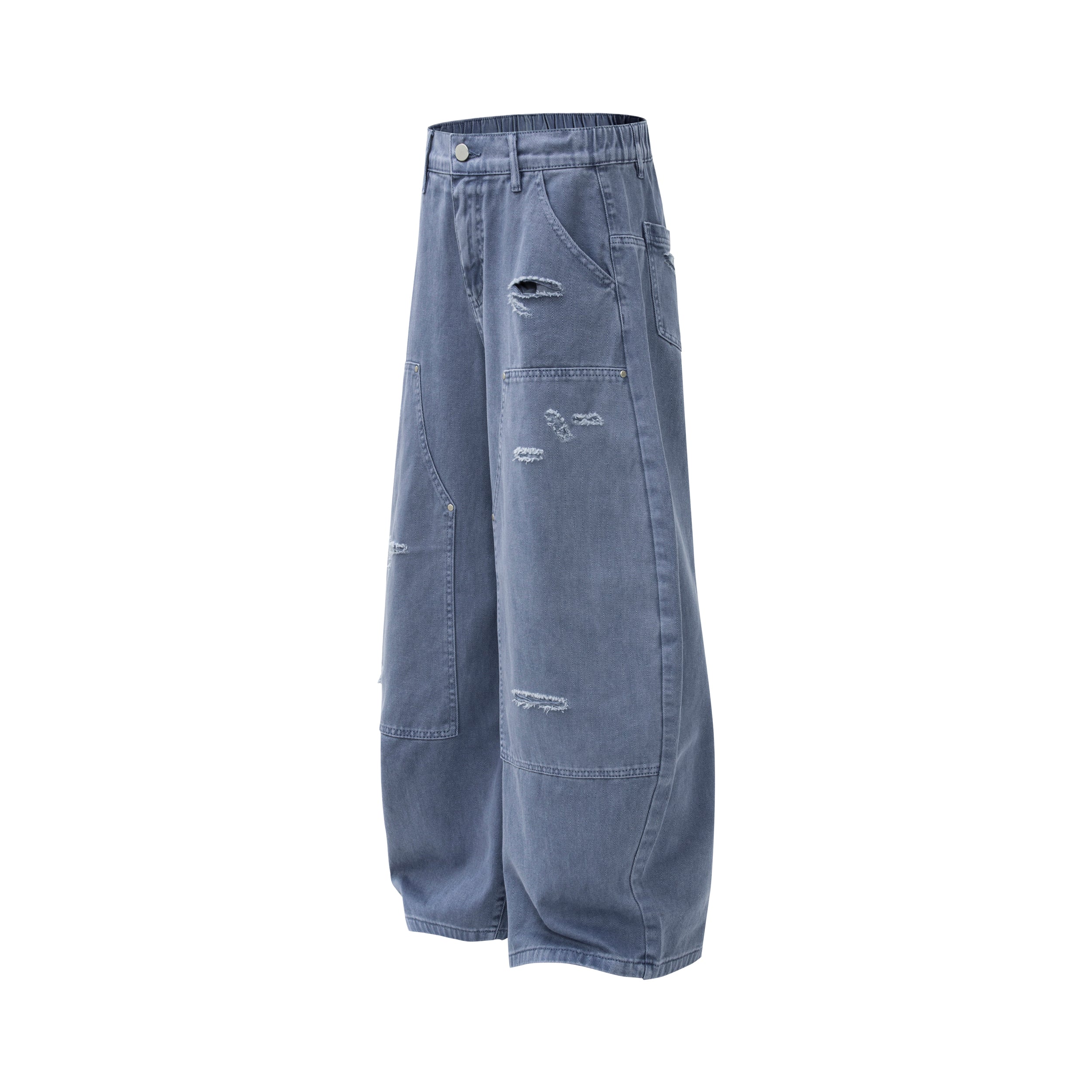 Omirad Distressed Utility Wide Leg Jeans | Baggy Denim