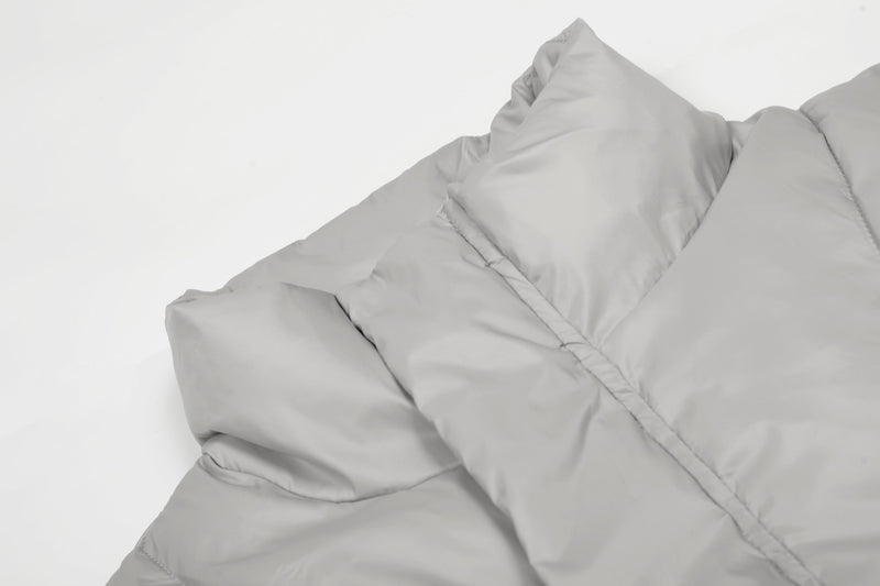 Omirad High-Neck Cropped Puffer Jacket | Grey & Black