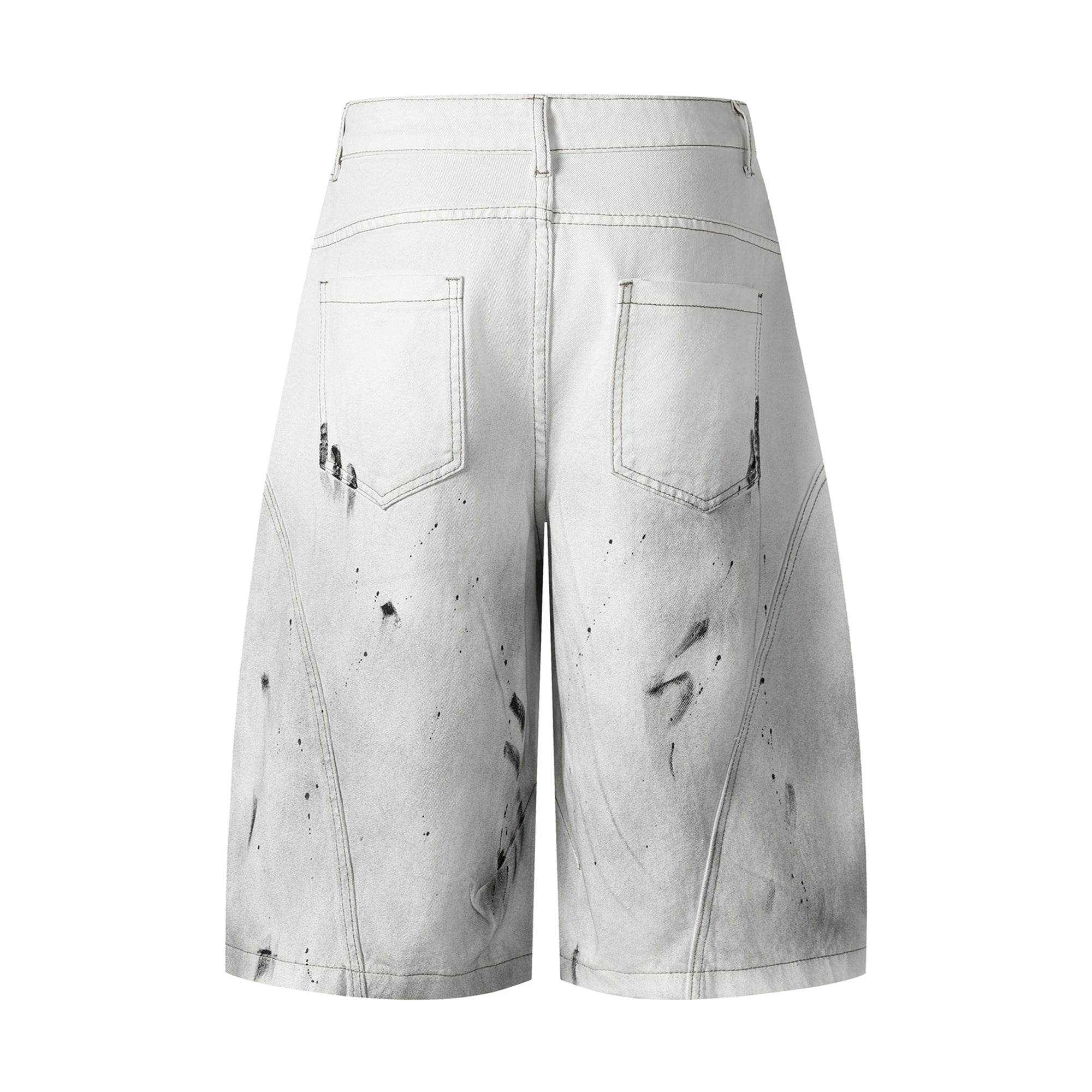 Omirad Distressed Gradient Wide-Leg Denim Shorts
