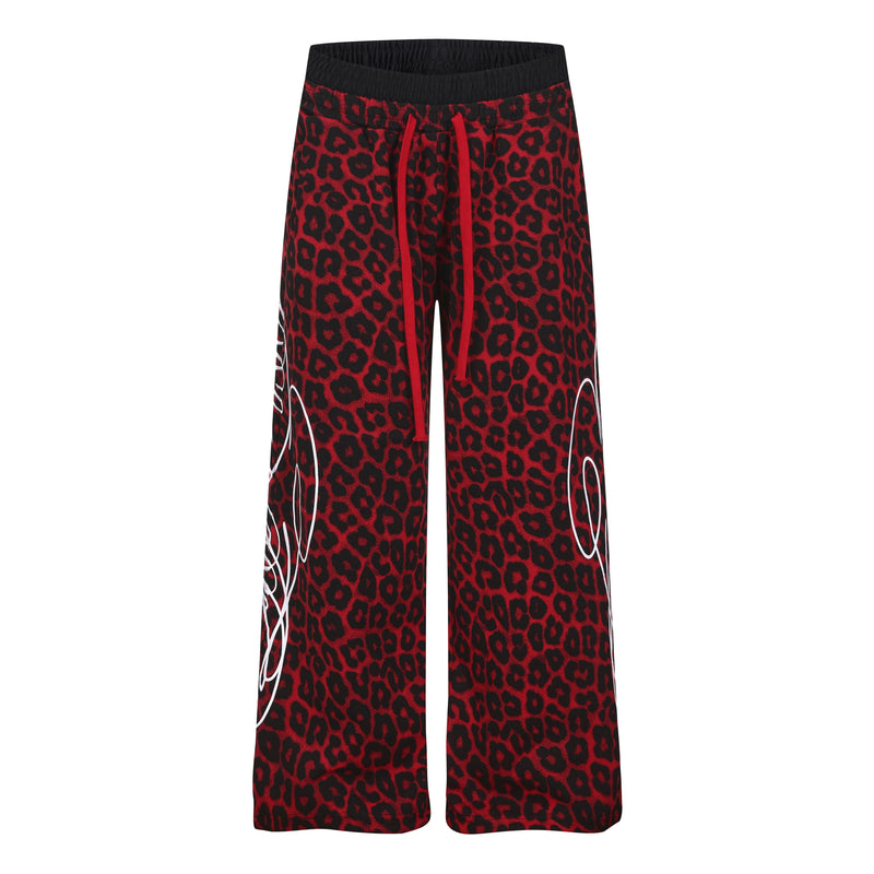 Omirad Leopard Panel Sweatpants | Wide-Leg Streetwear