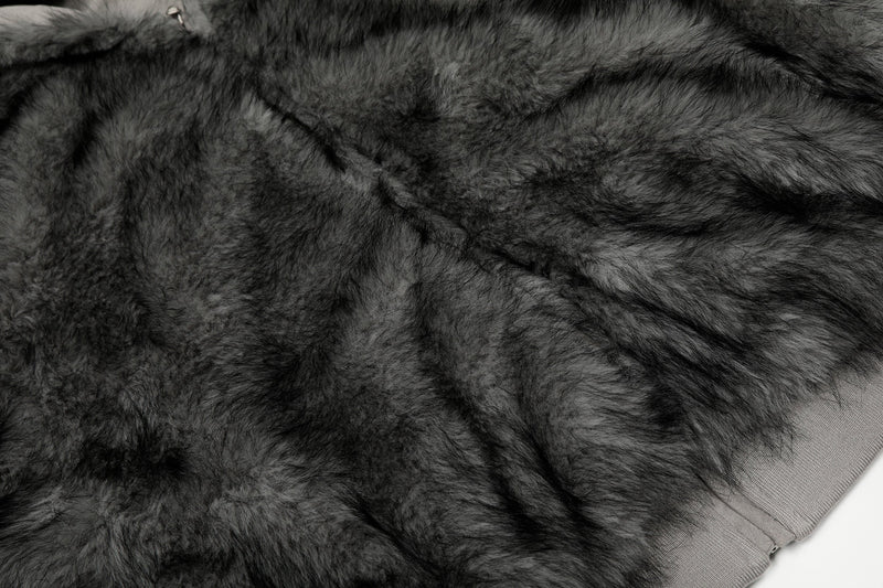 Reversible Faux Fur & Suede Hooded Bomber Jacket