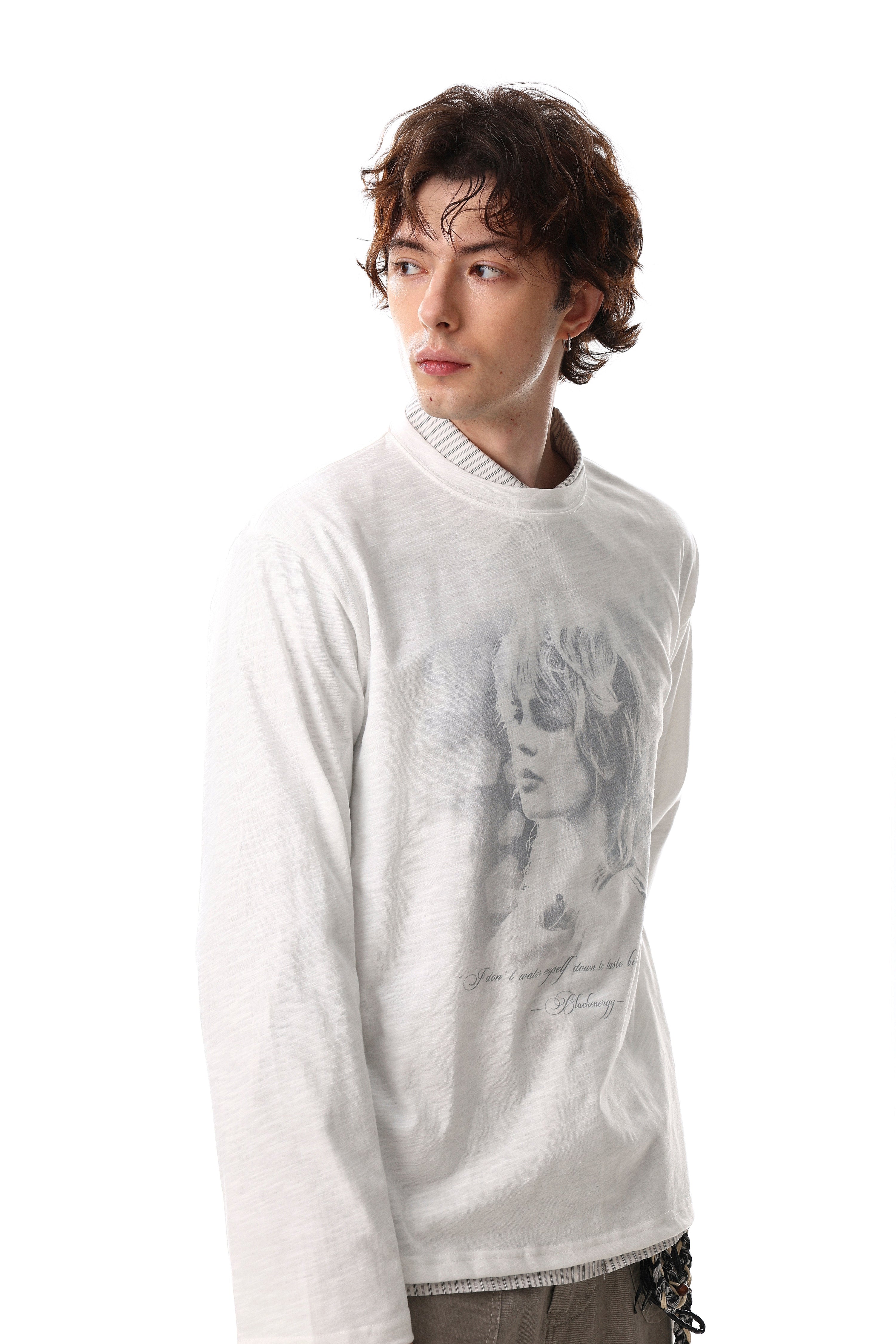 Vintage Portrait Graphic Long Sleeve Tee | Washed Print