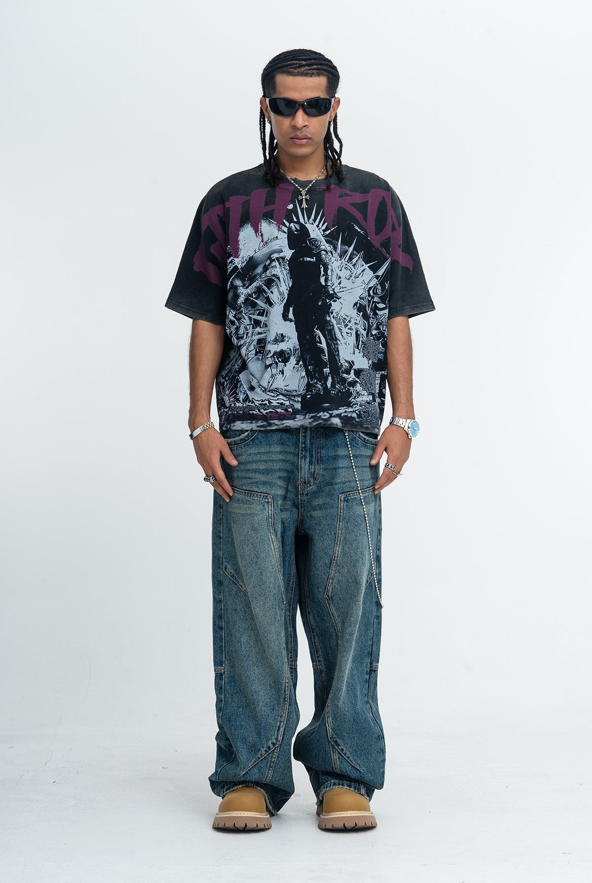 Omirad Goth Rock Graphic Tee | Vintage Washed Oversized Fit