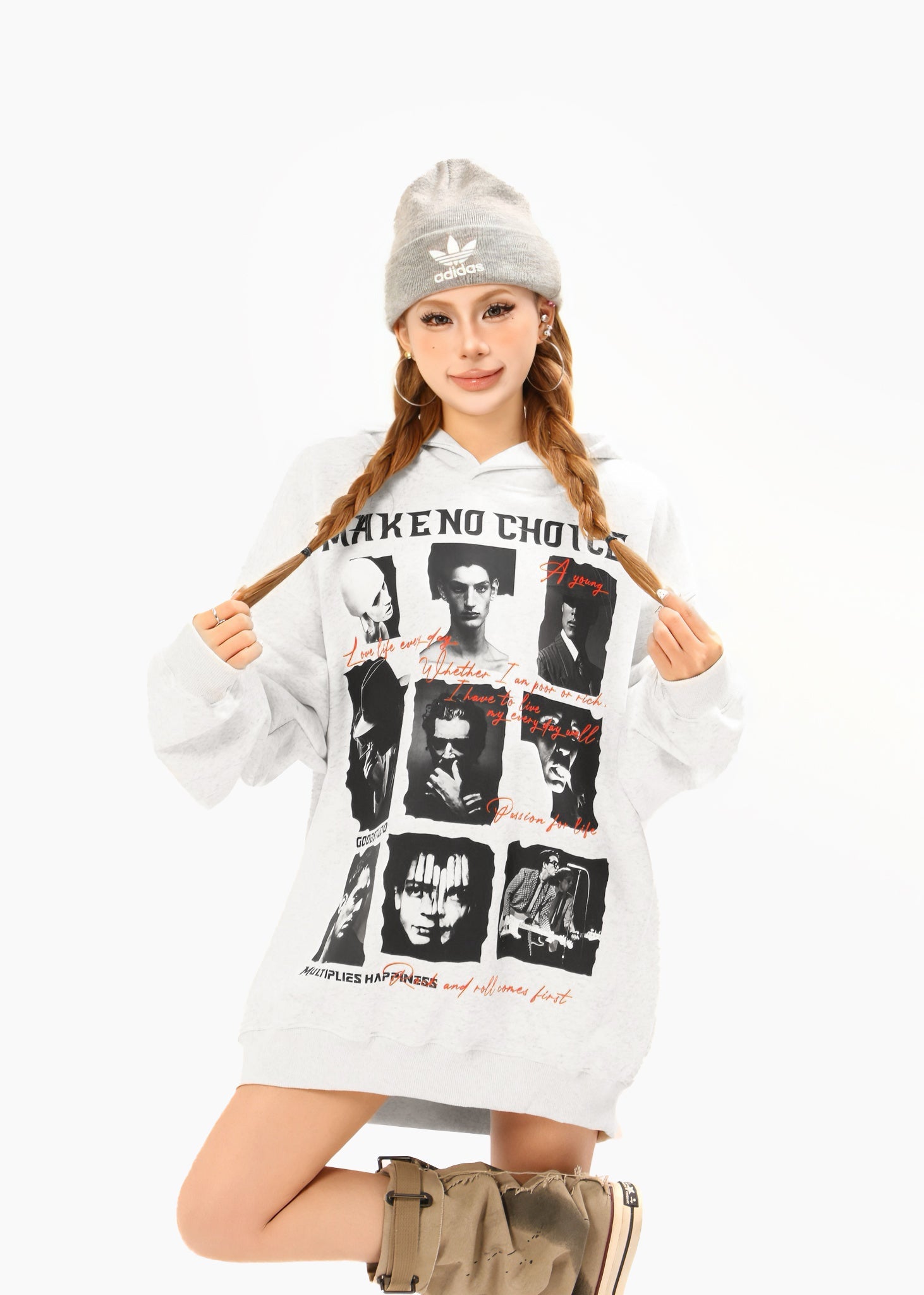 Omirad Make No Choice Dark Collage Graphic Hoodie | SEAKOFF