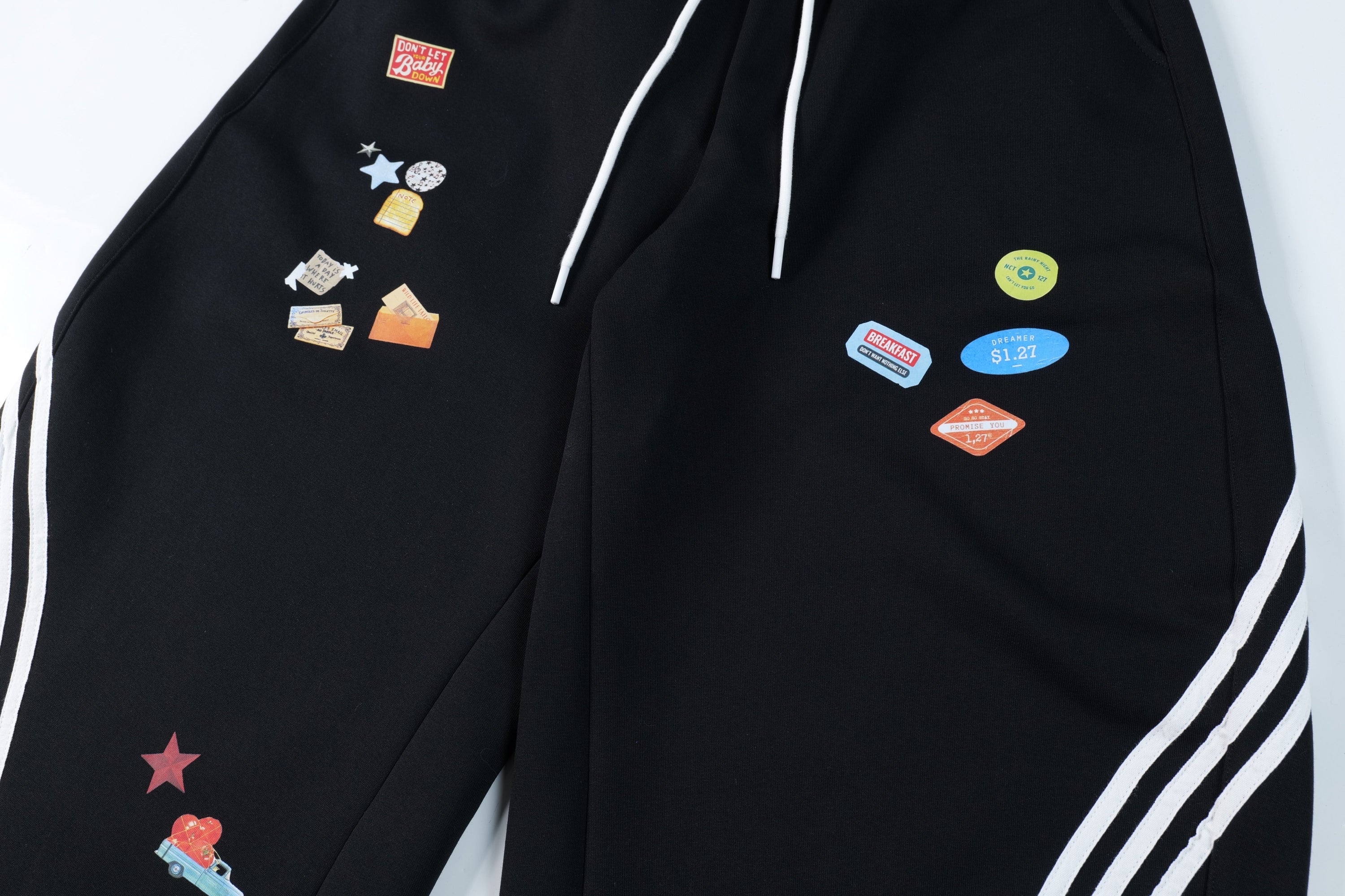 Omirad Patch Graphic Track Pants | Wide-Leg Streetwear