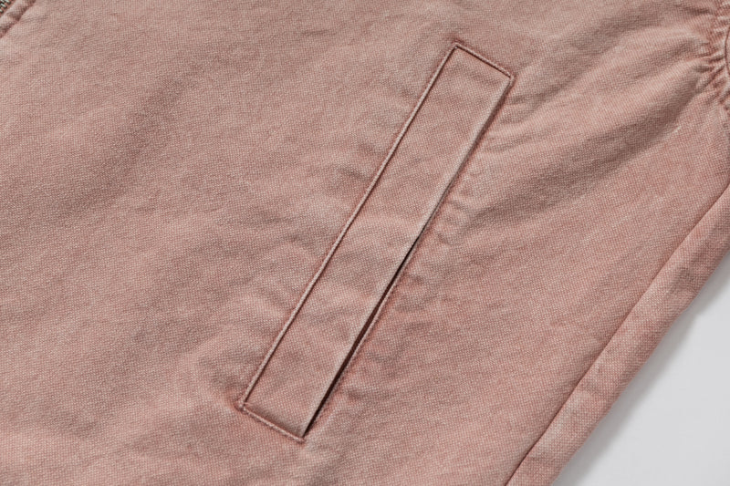 Omirad Washed Zip-Up Jacket | Corduroy Collar Streetwear