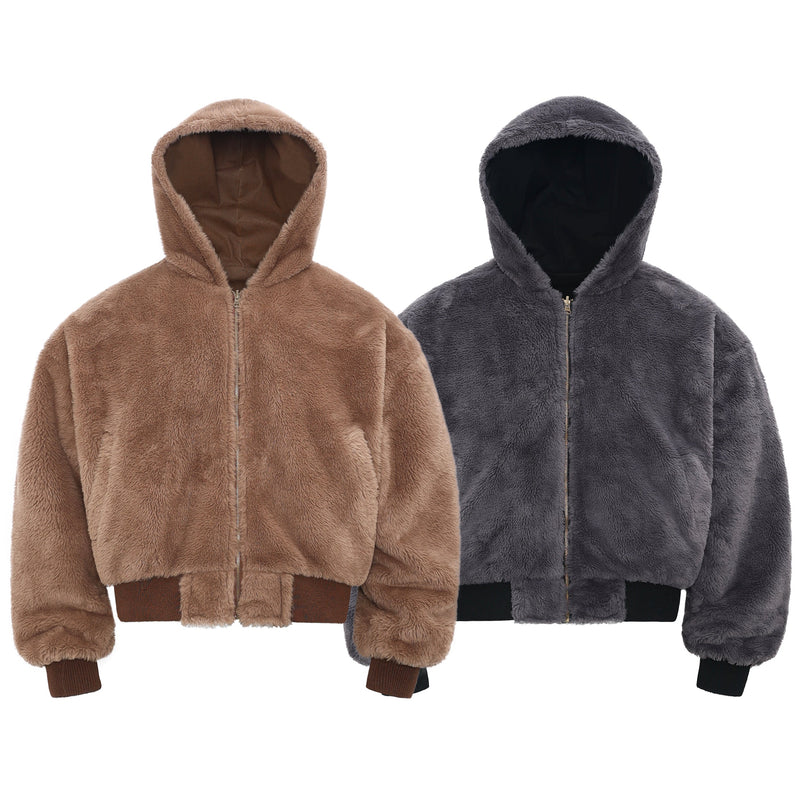 Omirad Reversible Hooded Bomber Jacket | Plush-Lined Streetwear