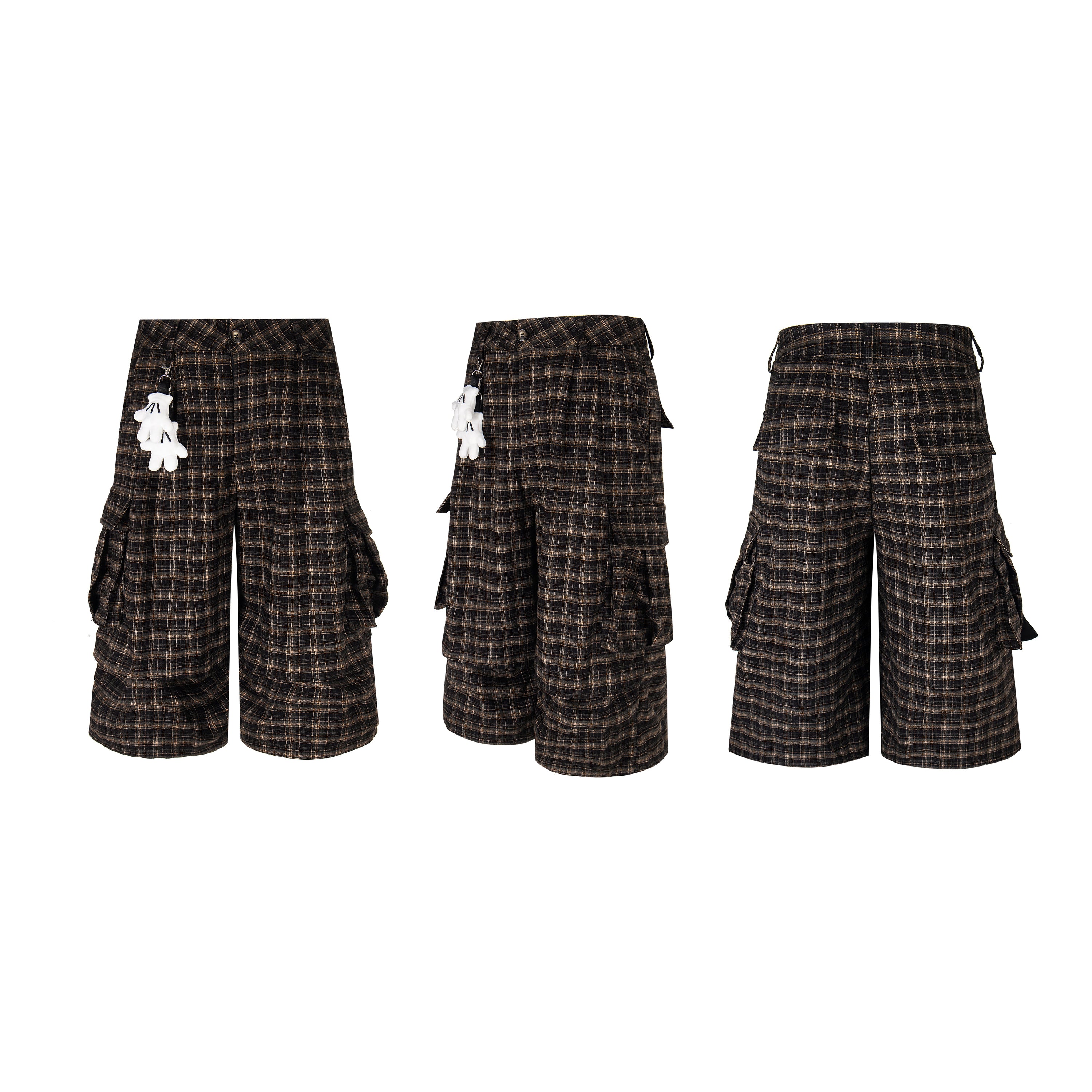 Omirad Plaid Cargo Shorts | Streetwear Knee-Length Fit