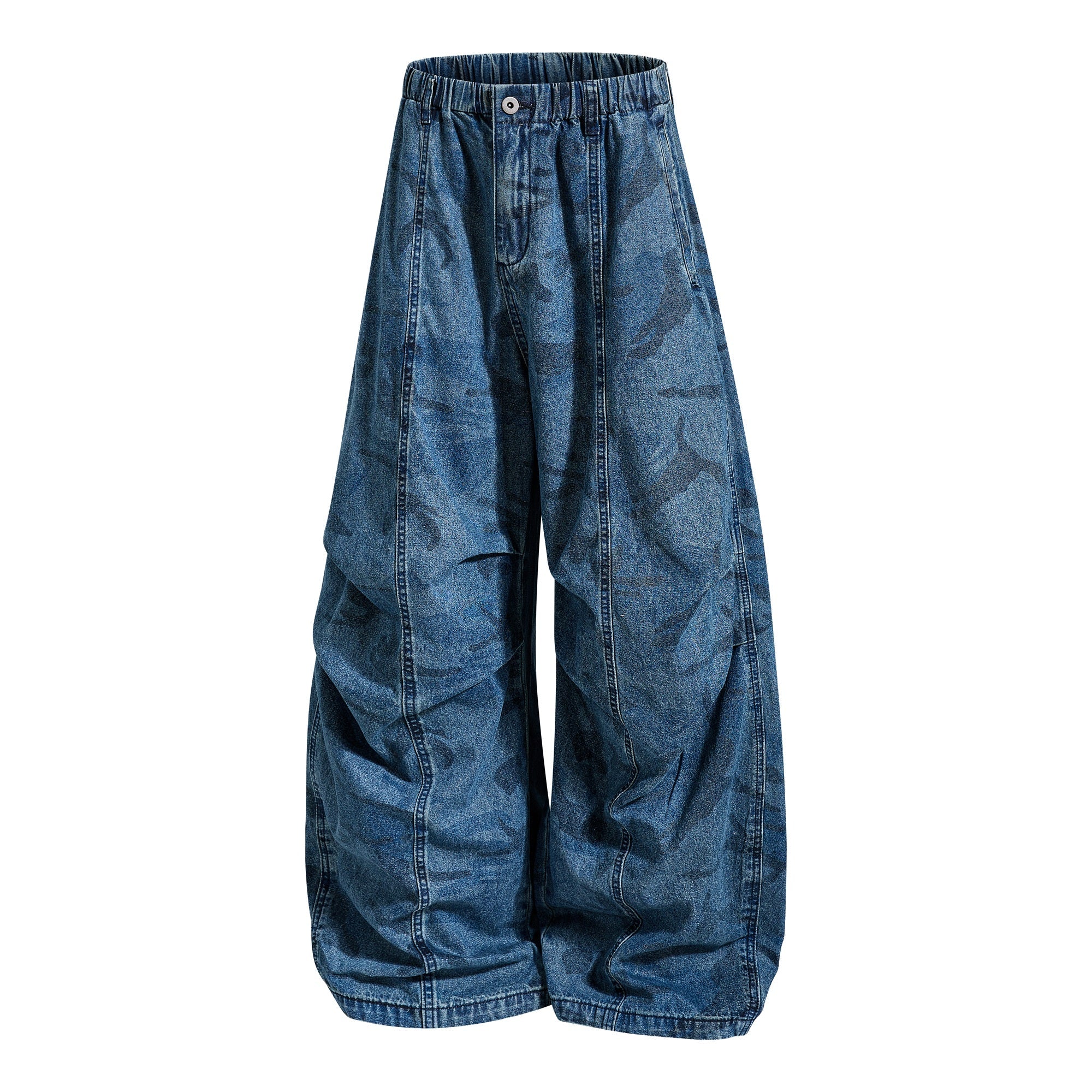 Omirad Washed Camo Baggy Jeans | Y2K Streetwear Denim