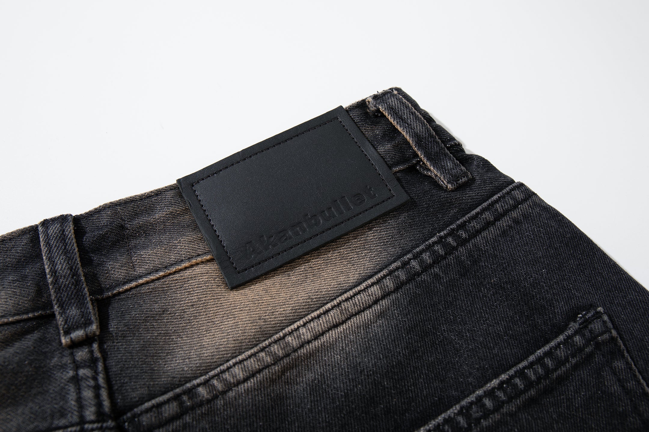 Omirad Washed-Cloud Wide-Leg Jeans | Black Fade Denim