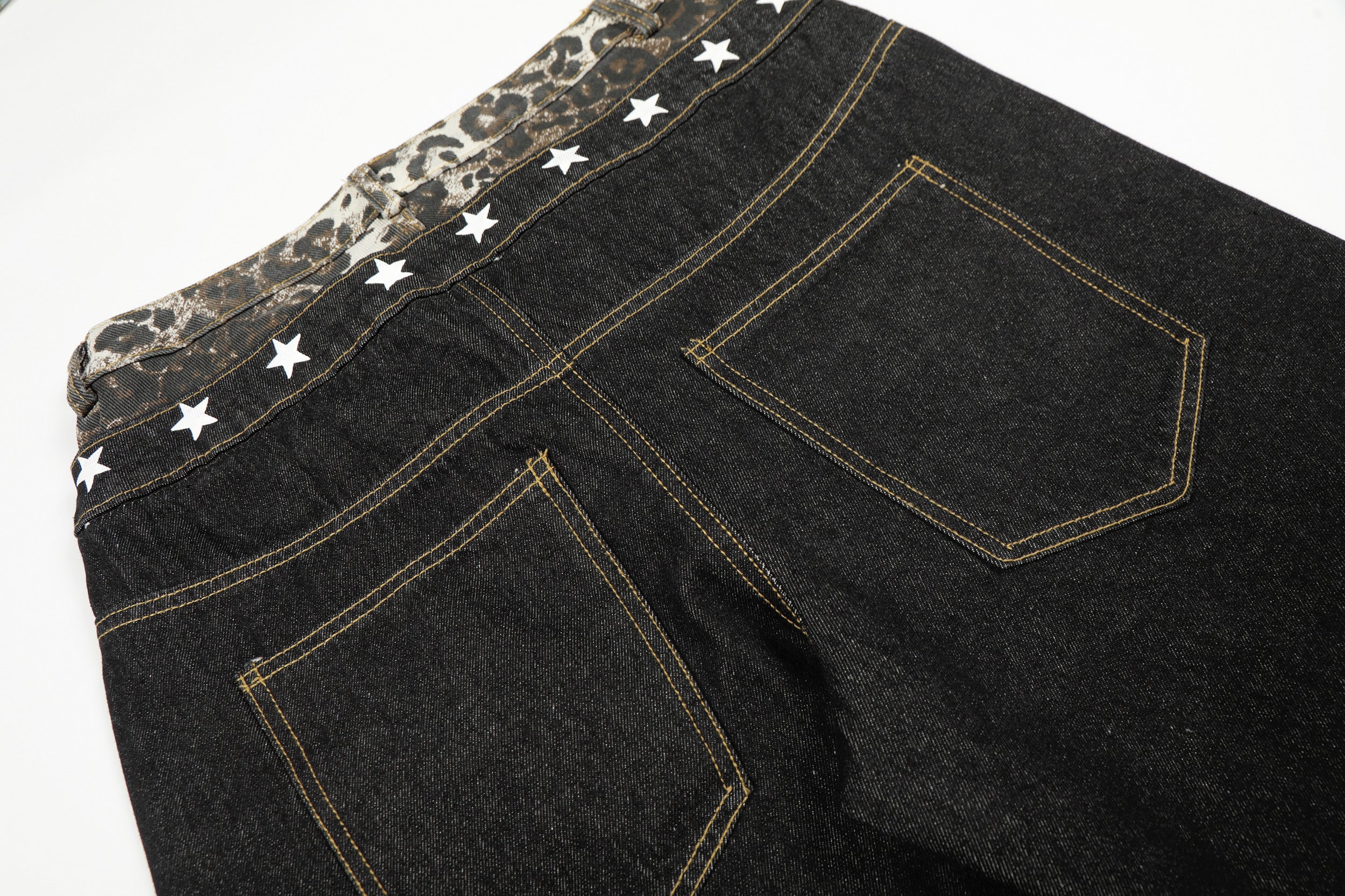 Omirad Leopard Star Lace-Up Wide-Leg Jeans | Y2K Denim