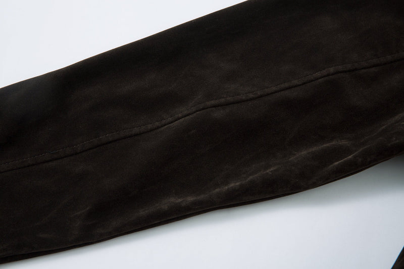 Suede-Texture Metal Clasp Jacket | Vintage Street Style