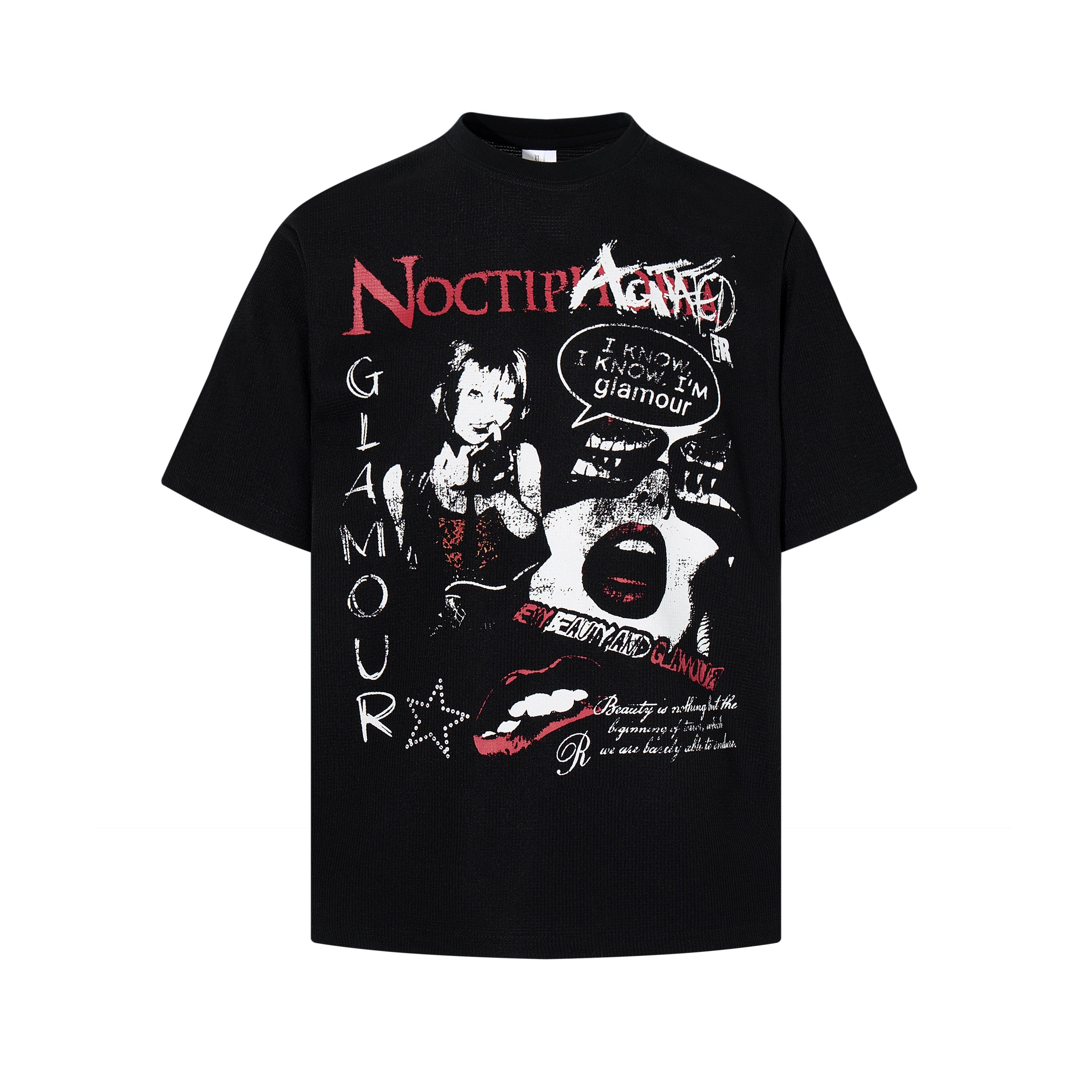 Omirad Noctipanic Glamour Punk Graphic Tee | Black Cotton