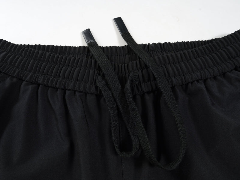 Omirad Reflective Trim Wide-Leg Cargo Pants | Black