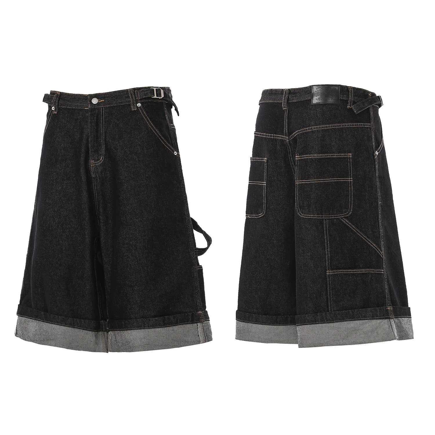 Omirad Raw Edge Denim Cargo Shorts | Wide-Leg Streetwear