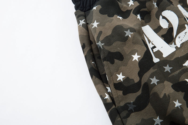 Omirad Star Camo Wide-Leg Sweatpants | Military Streetwear