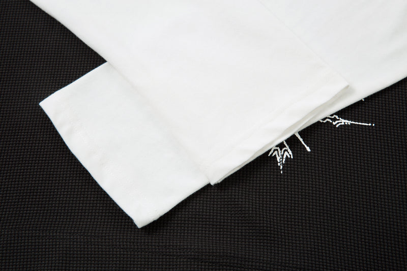 Gothic Vampire Graphic Layered Polo Long Sleeve Shirt