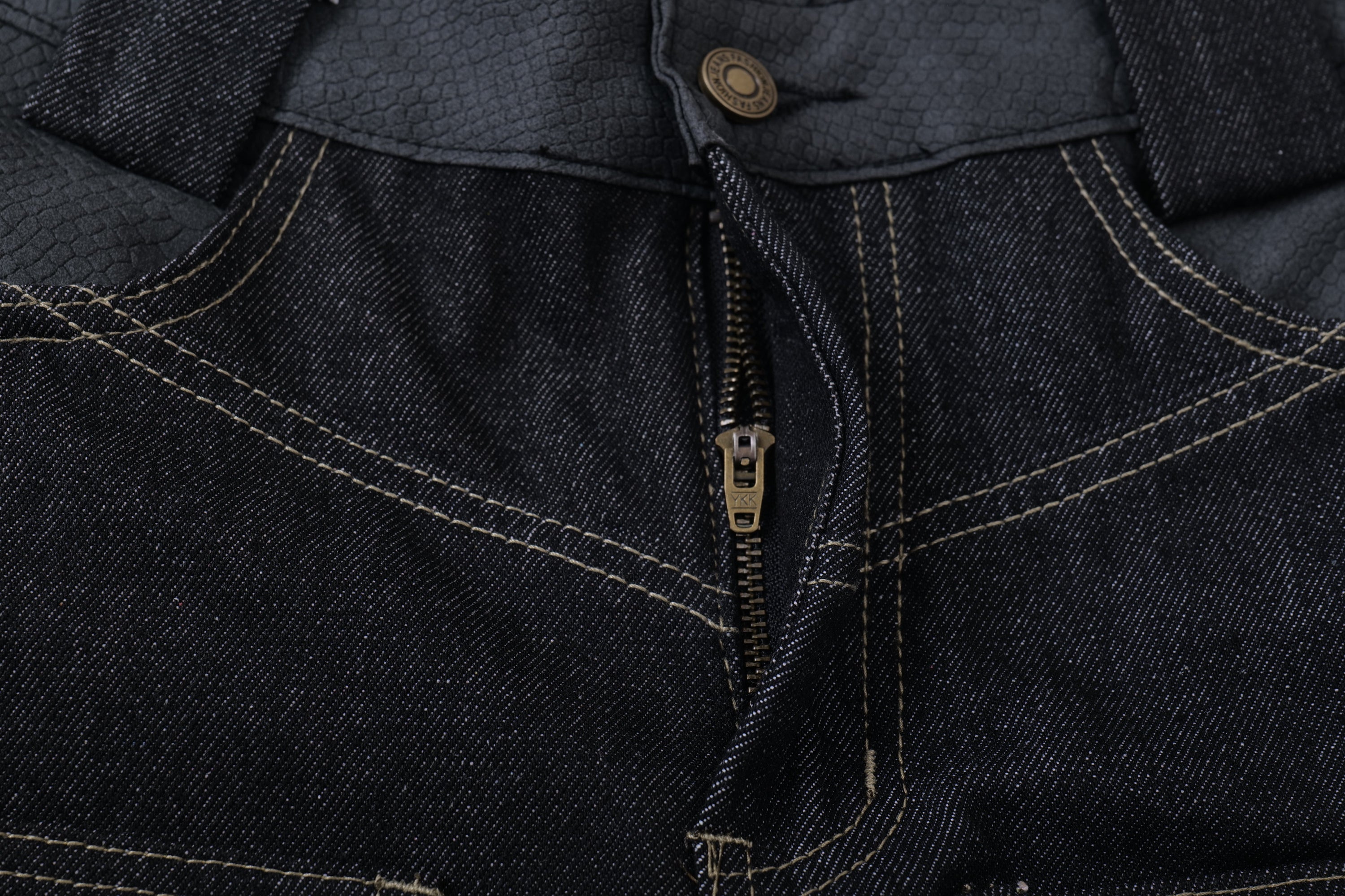 Tribal Embroidered Balloon Jeans | Wide Leg Dark Denim