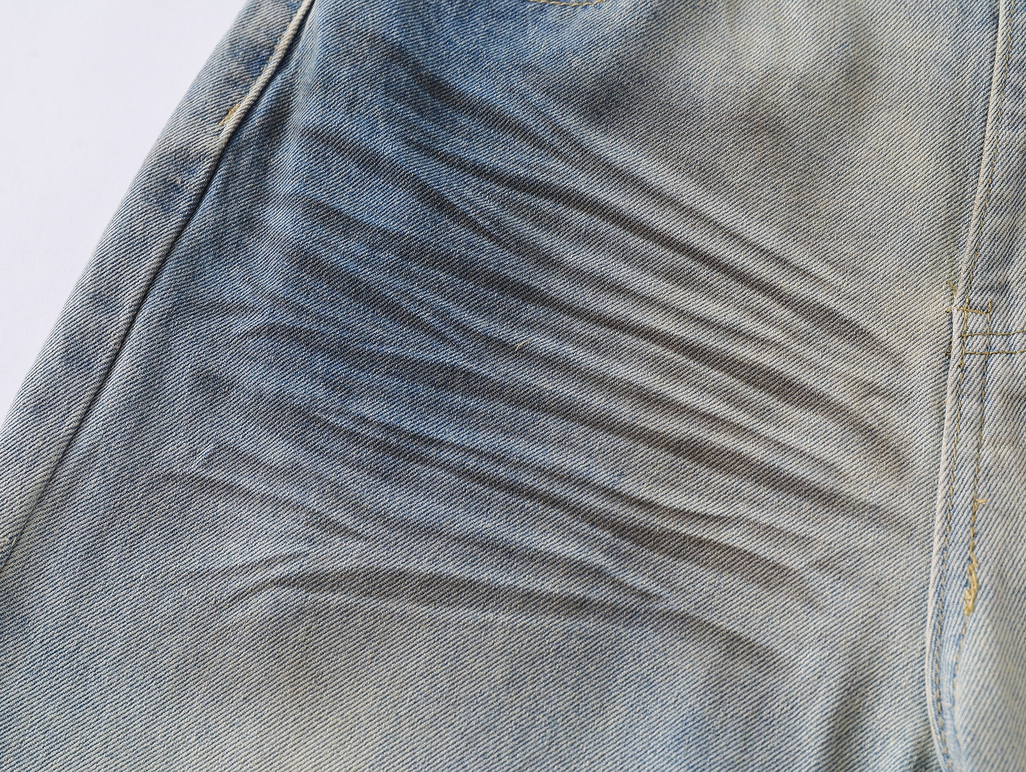 Omirad Light Fade Whisker Wide-Leg Denim Pants