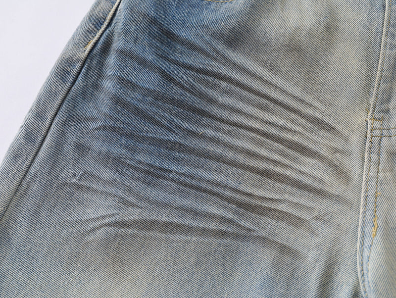 Omirad Light Fade Whisker Wide-Leg Denim Pants