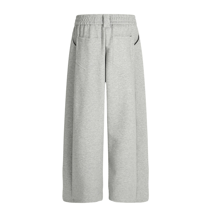 Omirad Pleated Relaxed Wide-Leg Pants – Light Grey