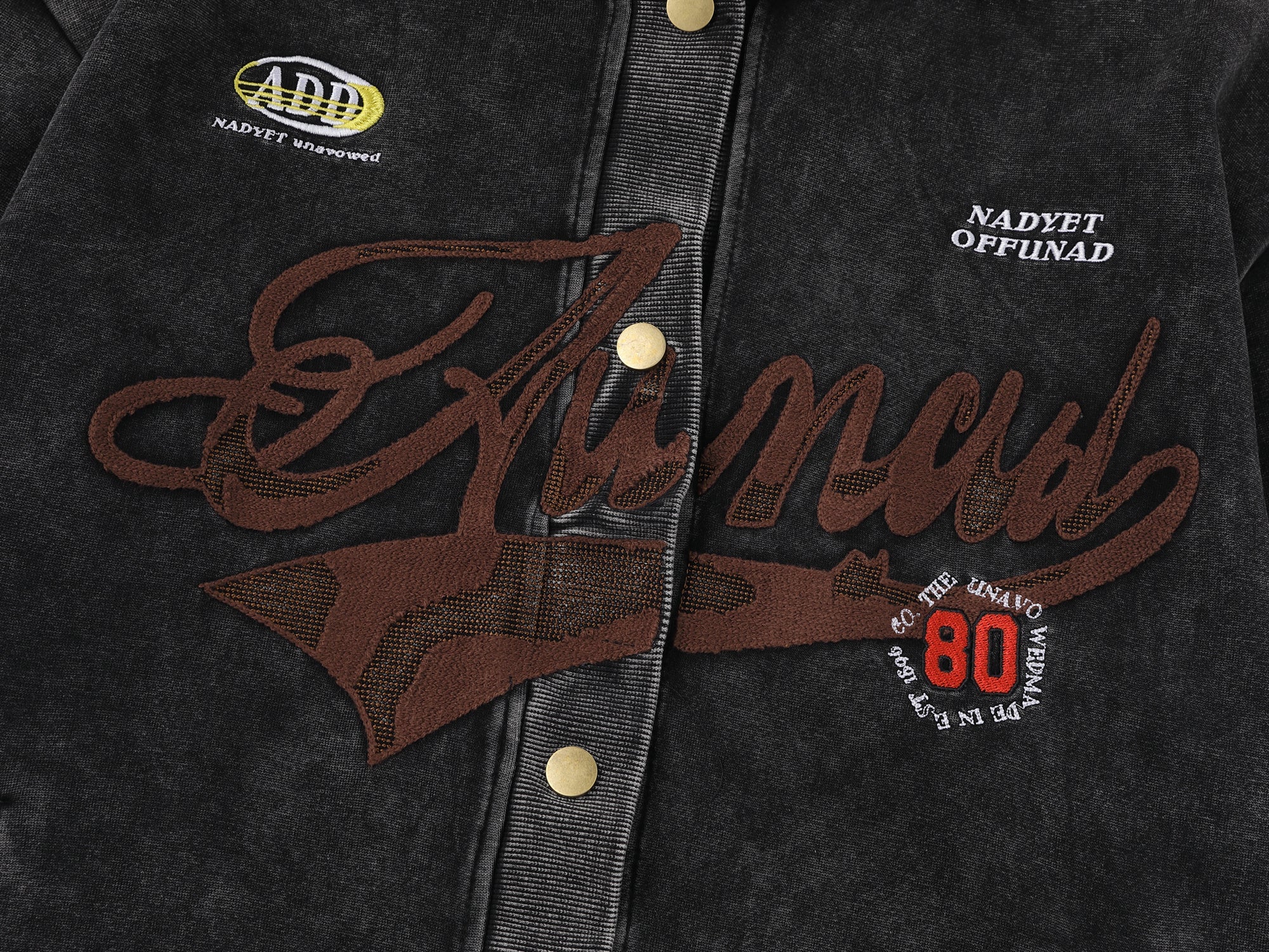 Omirad Vintage Hooded Varsity Jacket | Chenille Patch Streetwear
