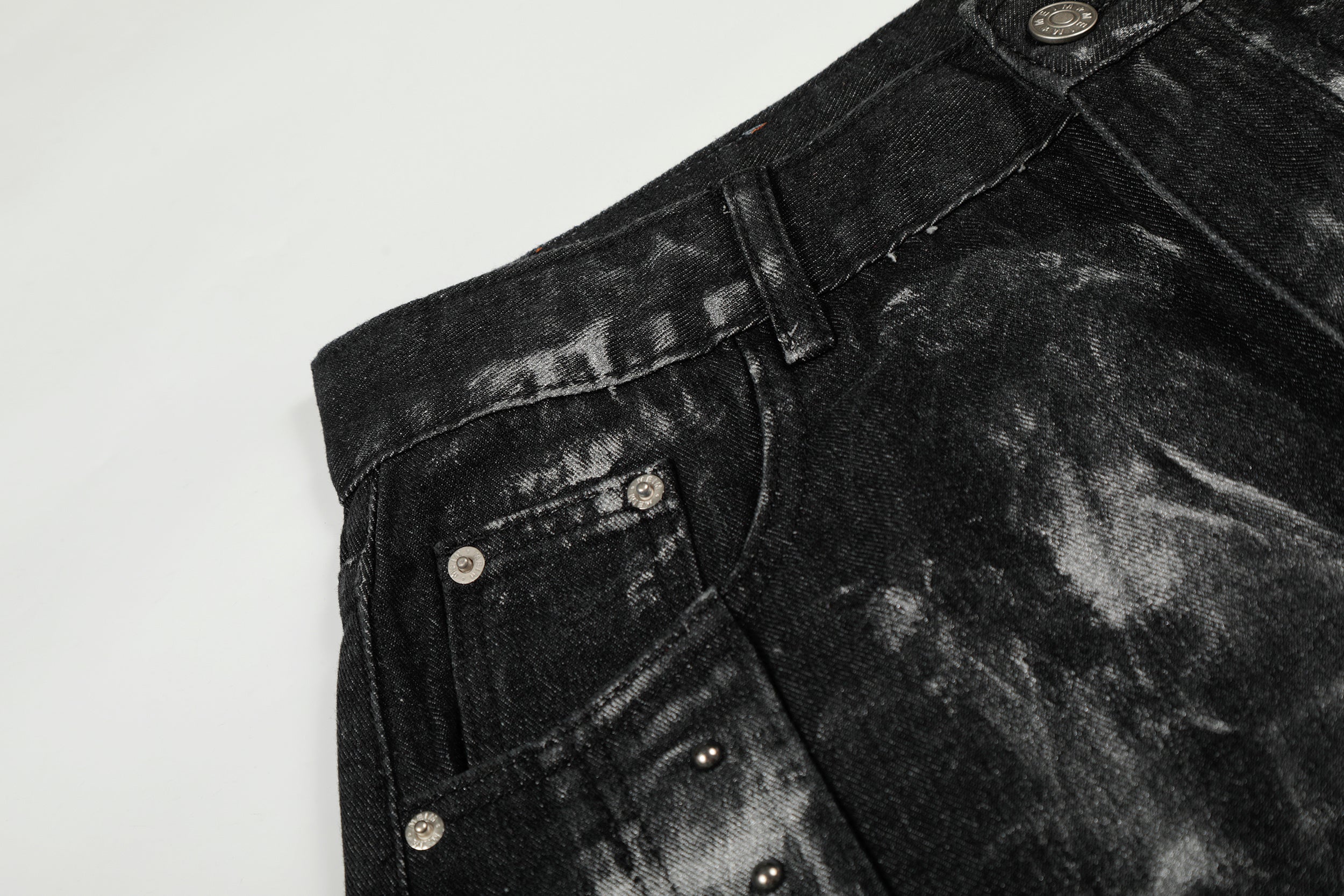 Omirad Painted Crescent Wide-Leg Jeans | Studded Streetwear