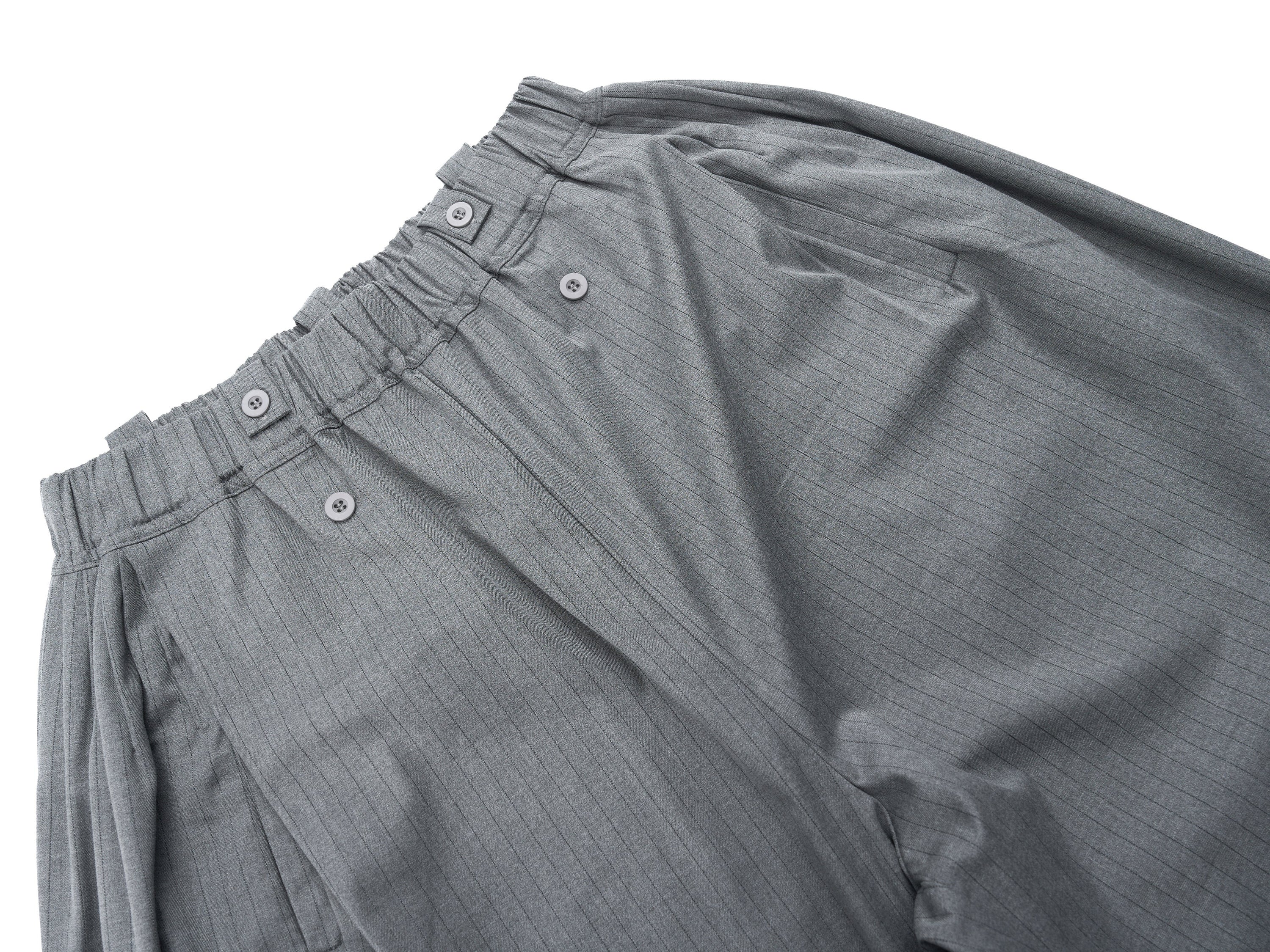 Dual-Button Pinstripe Wide-Leg Trousers | Relaxed Fit