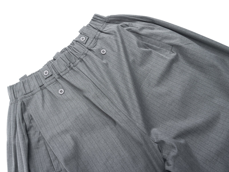 Dual-Button Pinstripe Wide-Leg Trousers | Relaxed Fit