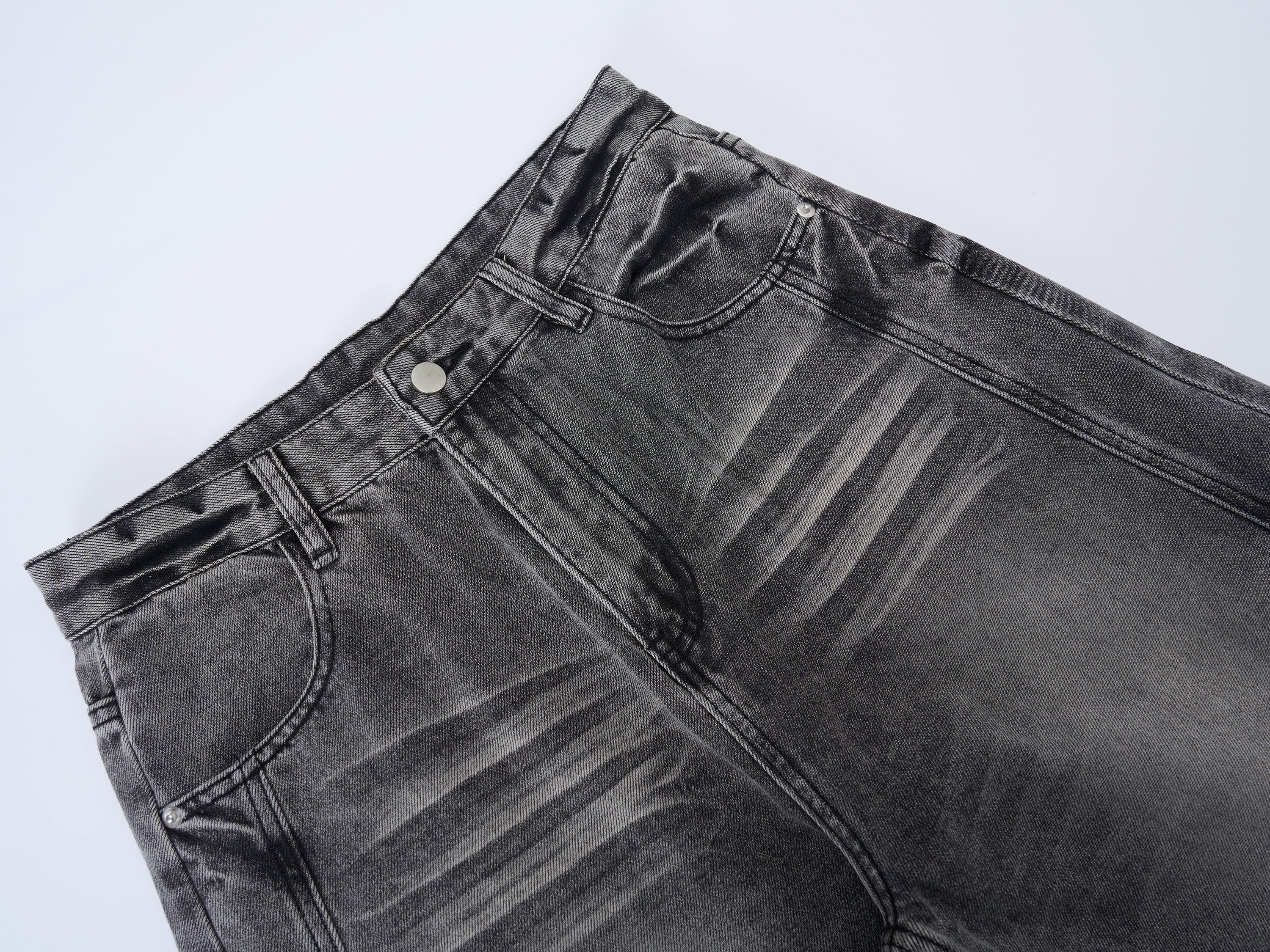 Omirad Washed Barrel-Leg Denim Jeans | Vintage Grey
