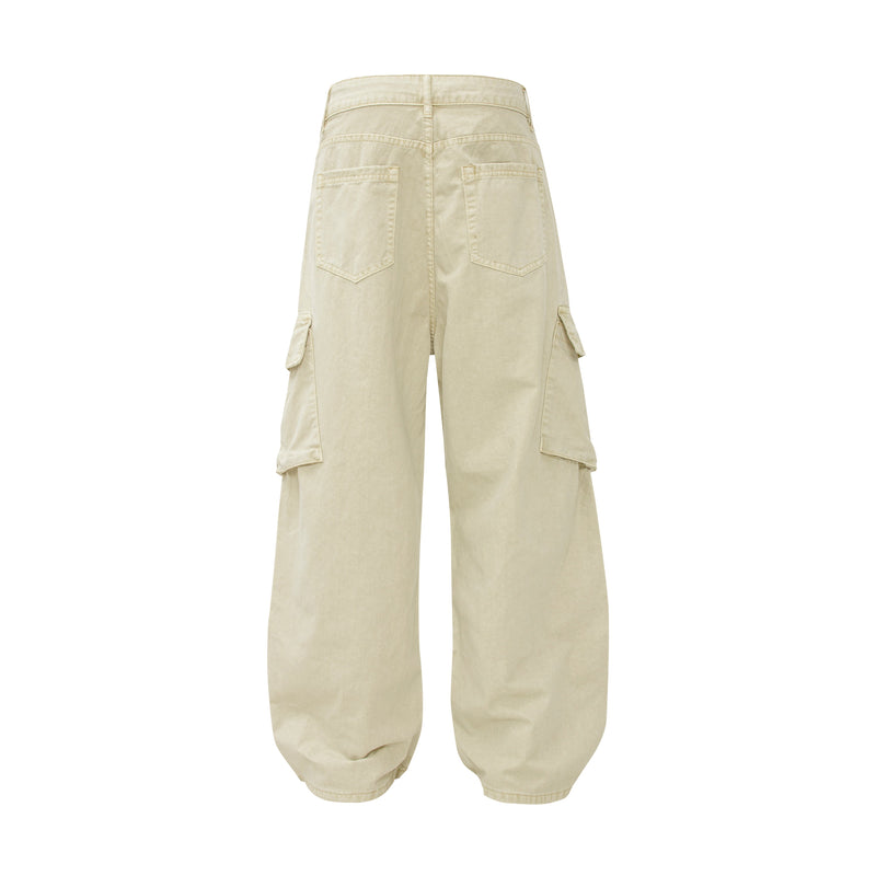 Omirad Cargo Wide Leg Pants | Washed Cotton Streetwear