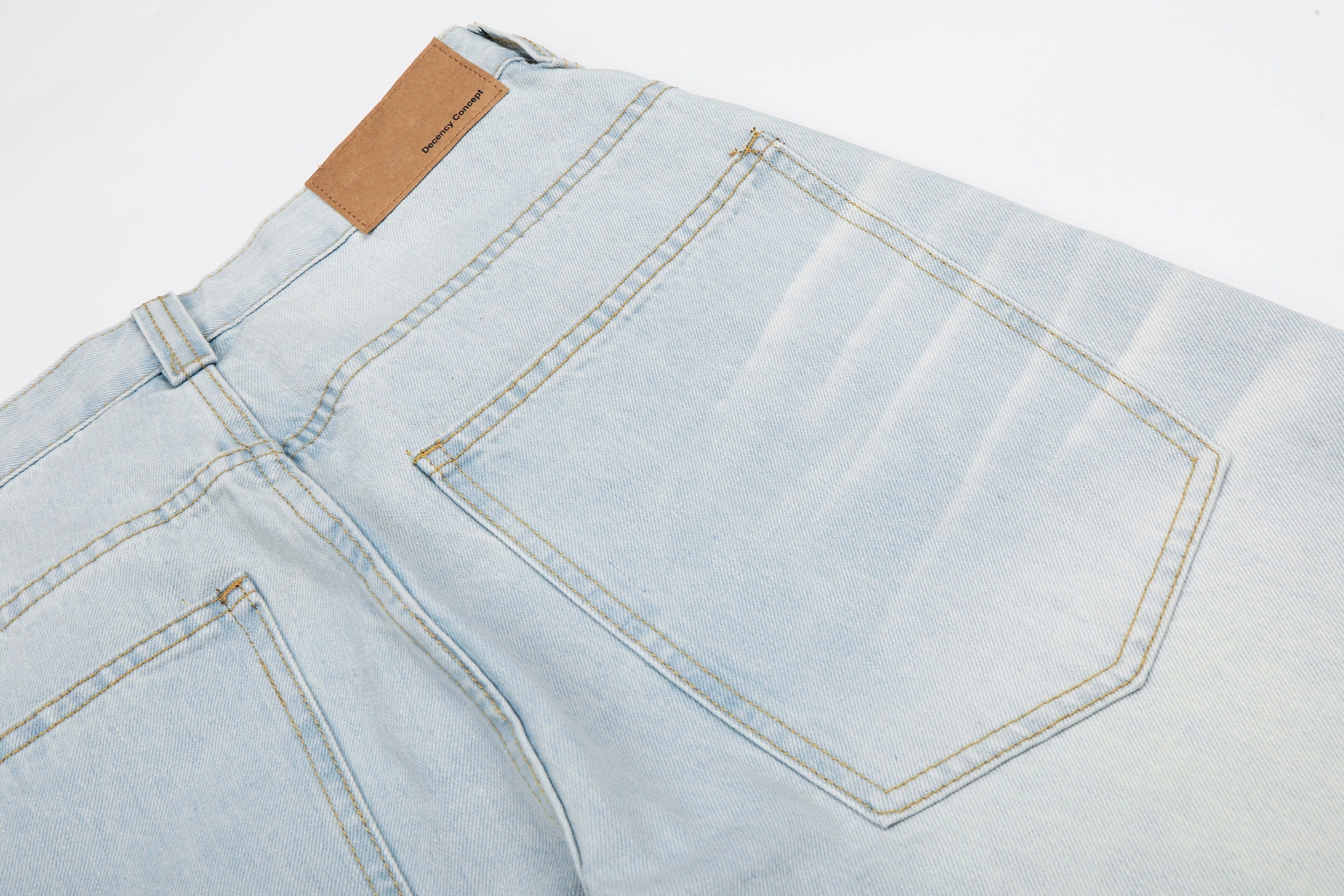Omirad Ice Wash Wide Leg Jeans | Light Wash Streetwear Denim