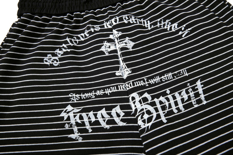 Striped Gothic Draped Wide-Leg Pants | Free Spirit Print