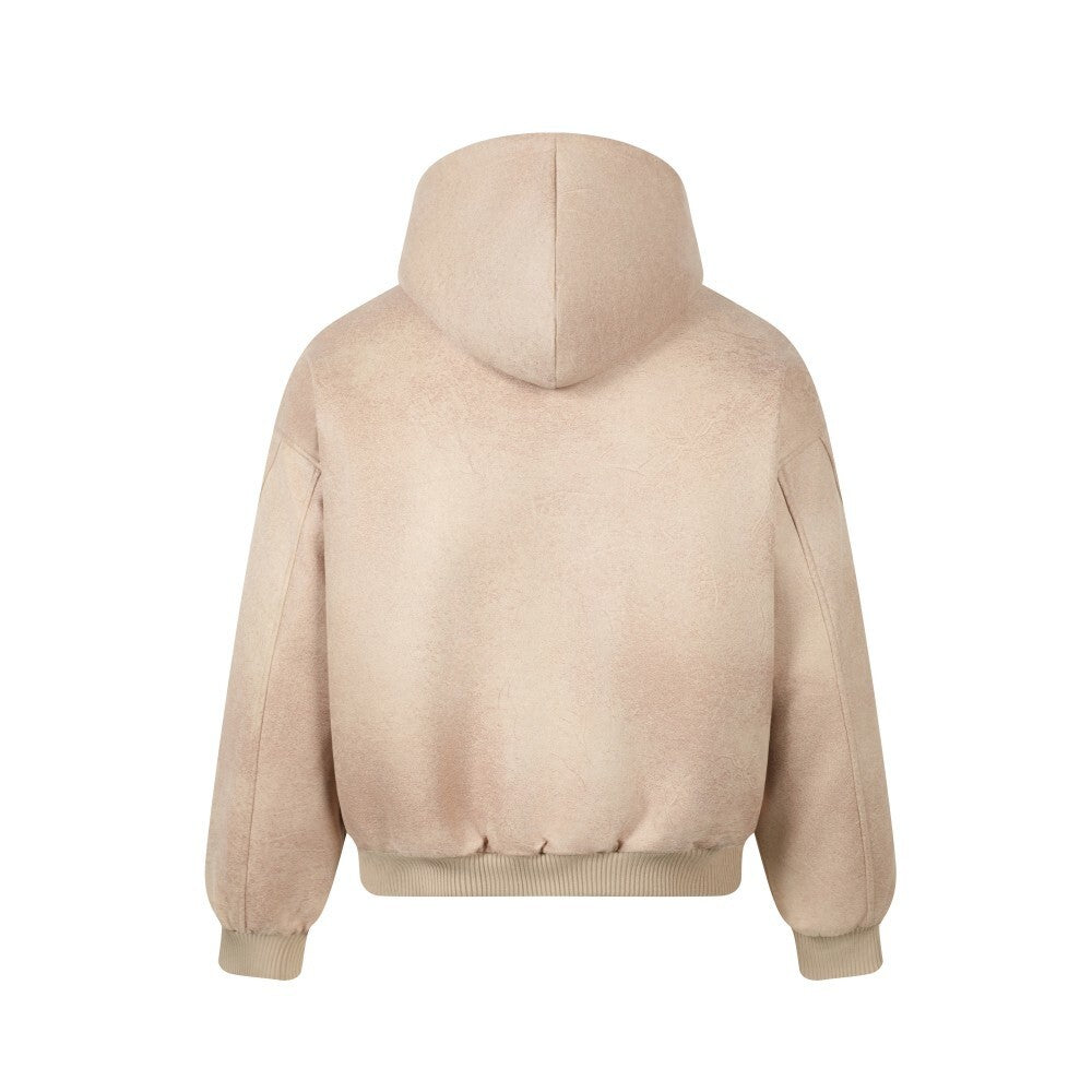 Omirad Plush-Lined Hooded Bomber Jacket | Black
