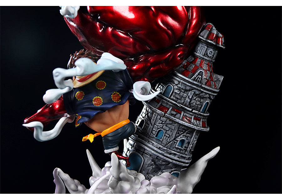 Luffy Gear 5 Action Figurine – 28cm with Fiery Attack and Dynamic Base, Limited Edition – One Piece Collectible