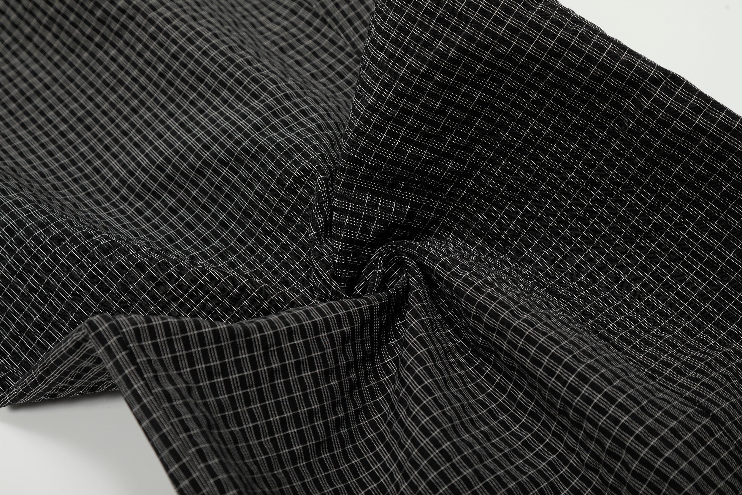 Omirad Micro-Check Curved-Leg Wide Trousers