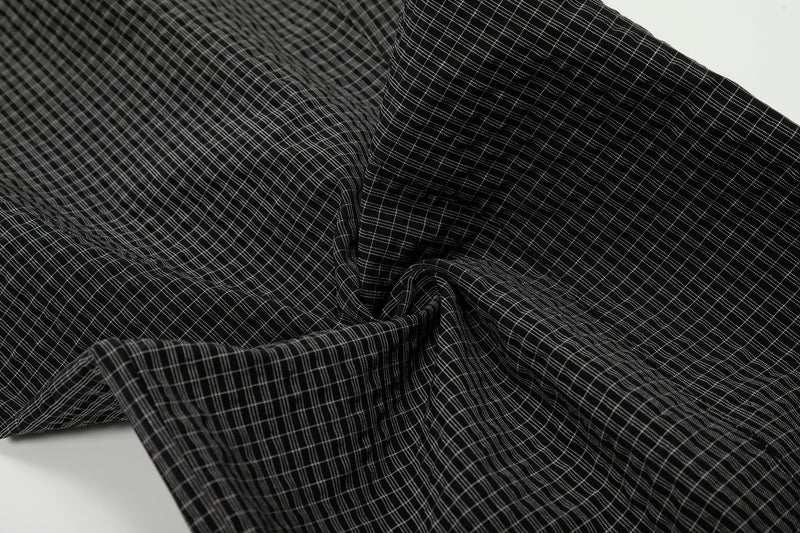 Omirad Micro-Check Curved-Leg Wide Trousers