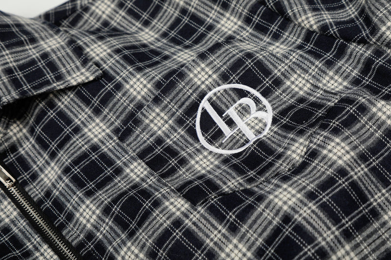 Omirad Plaid Hybrid Bomber Jacket | Contrast Sleeve Streetwear