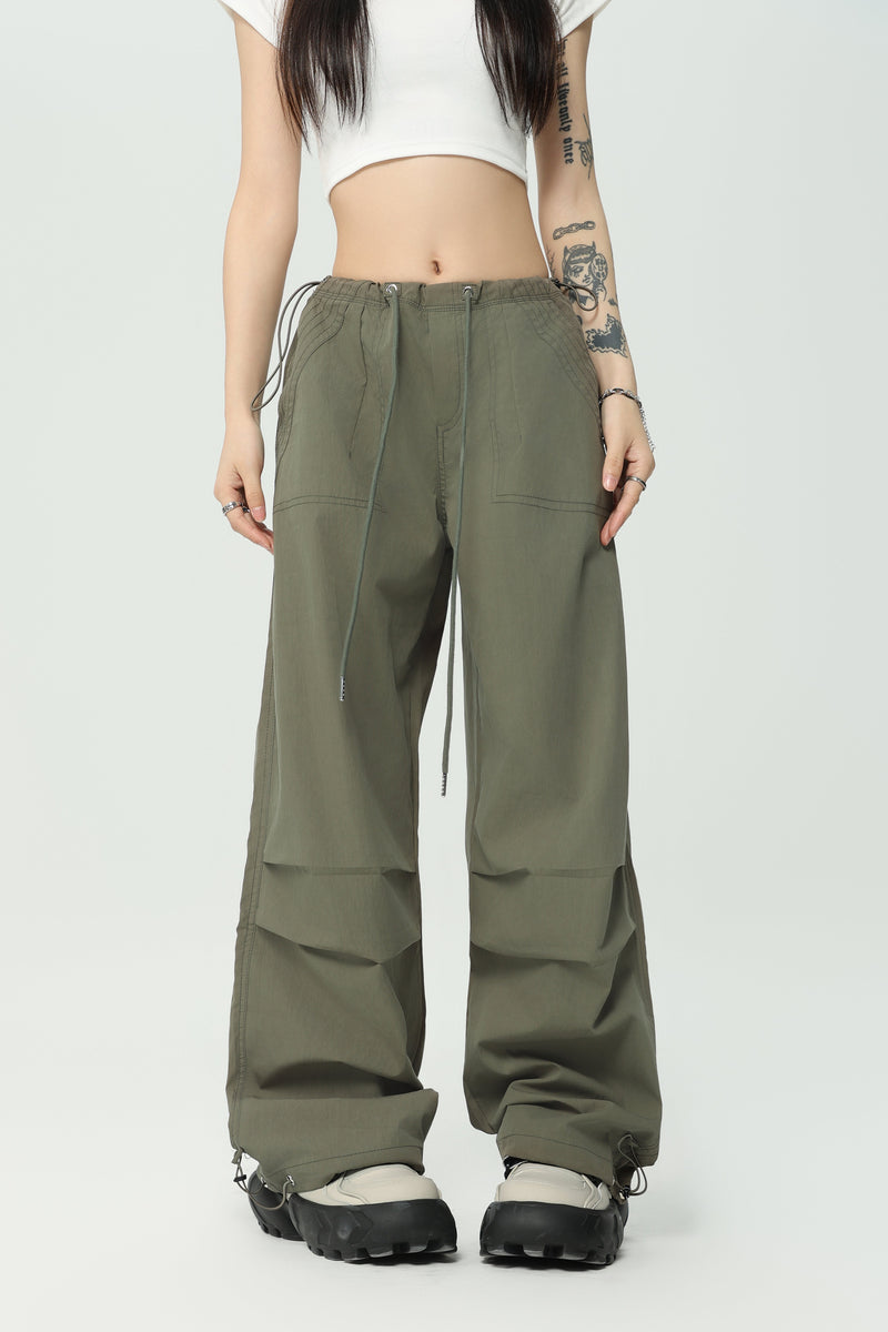 Omirad Tech Drawstring Utility Pants | Wide-Leg Parachute