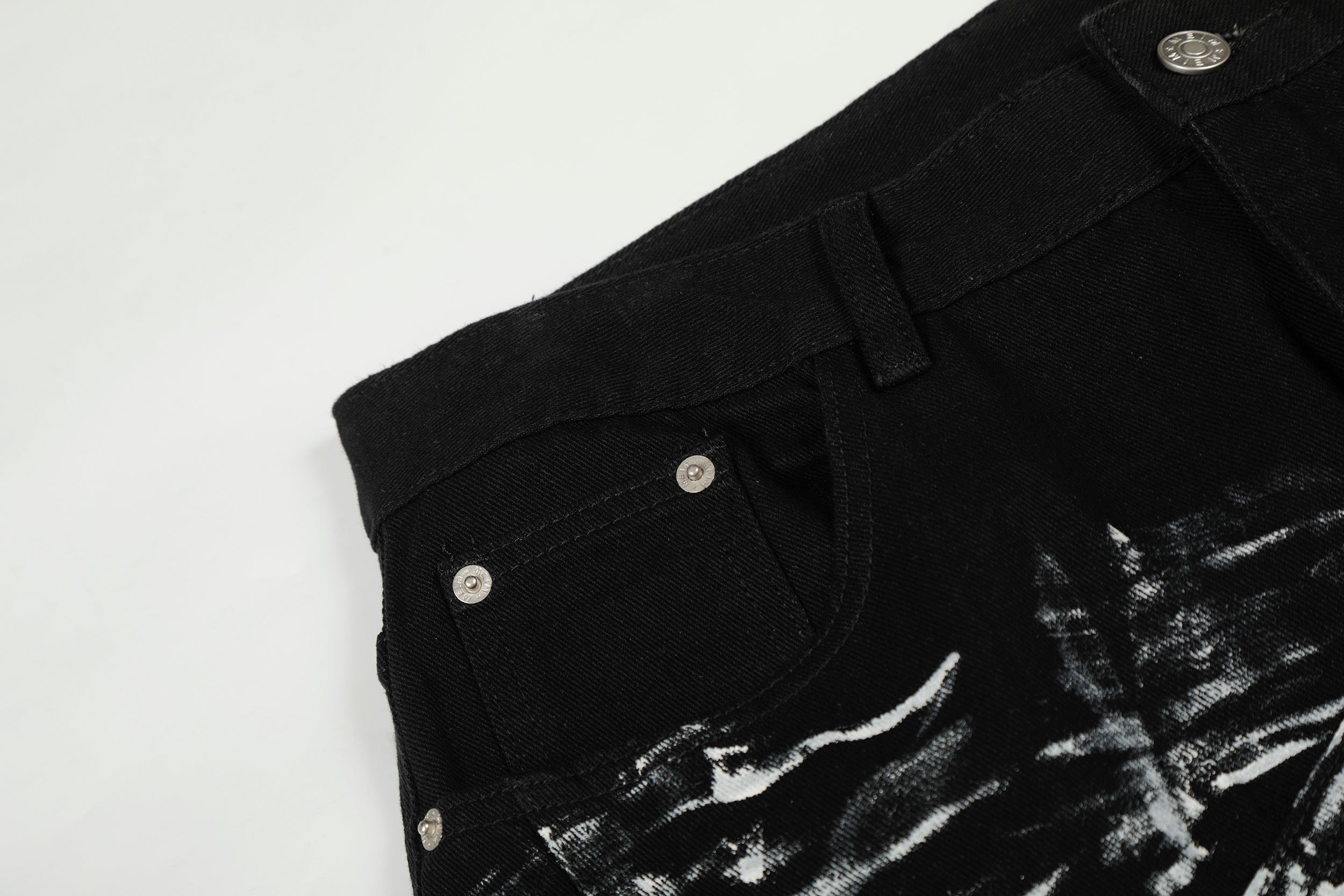 Star Brush-Stroke Wide-Leg Jeans | Artistic Streetwear Denim