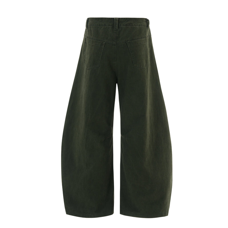 Minimalist Wide-Leg Canvas Trousers | Sculpted Silhouette