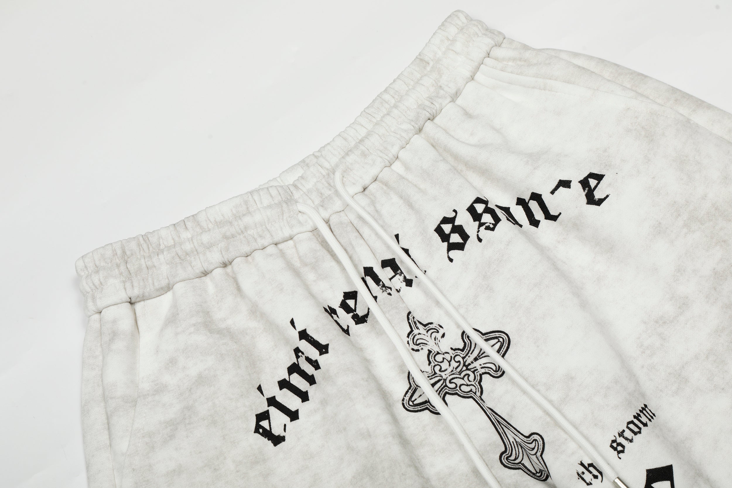Omirad Vintage Wash Gothic Graphic Sweatpants | Wide Leg