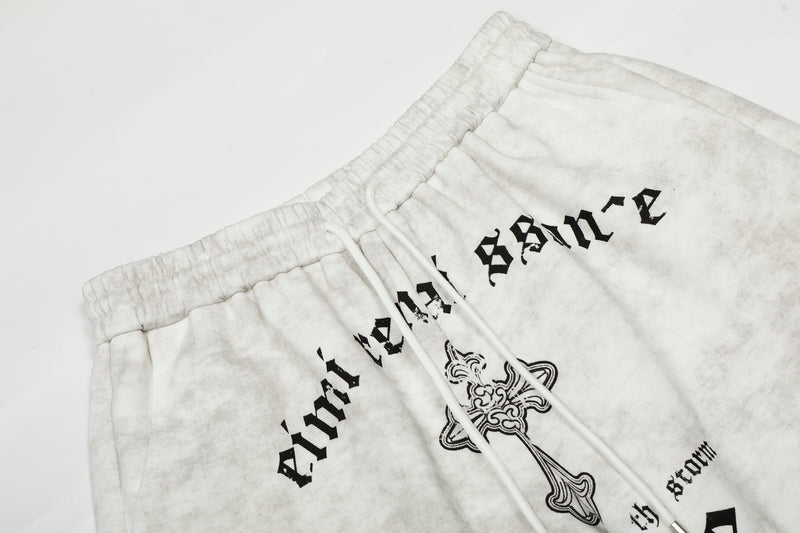 Omirad Vintage Wash Gothic Graphic Sweatpants | Wide Leg