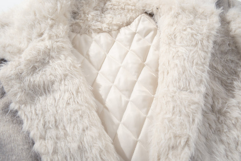 Faux Fur Collar Belted Cropped Jacket | Omirad