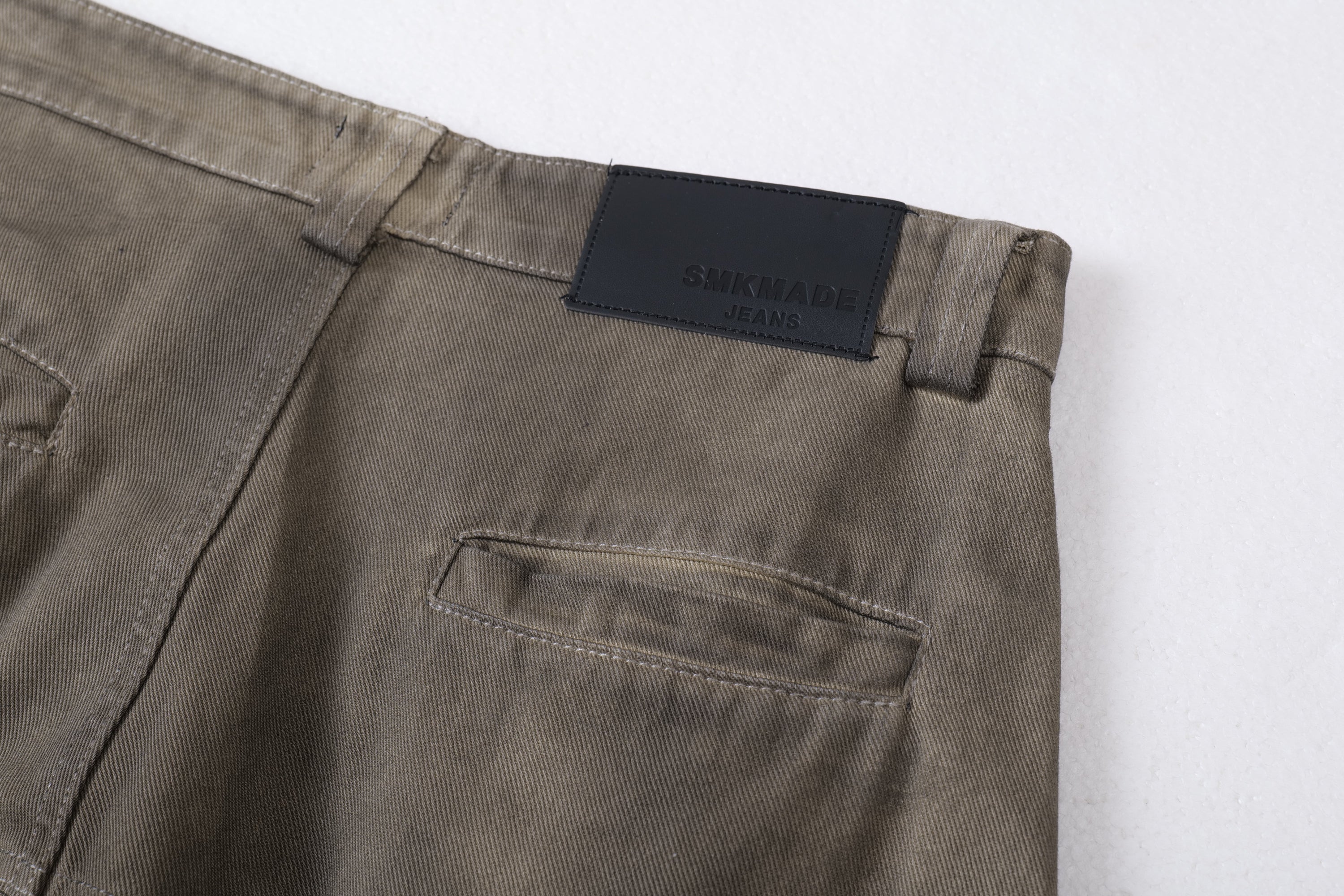 Omirad Washed Curved-Panel Blade Wide-Leg Jeans