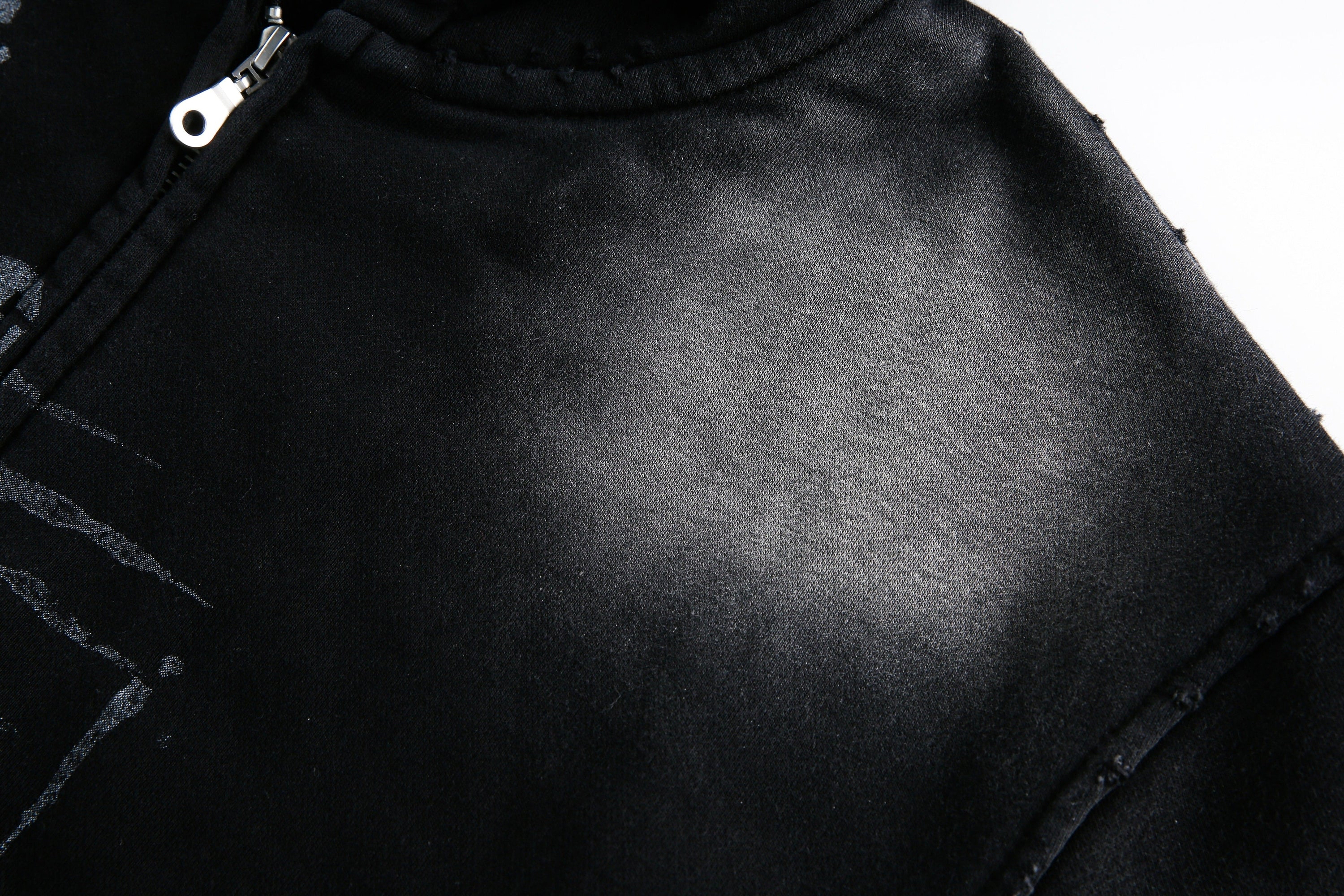 Omirad Rise and Grind Graphic Zip-Up Hoodie | Washed Black